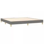 sötétszürke szövet rugós és LED-es ágy matraccal 200x200 cm