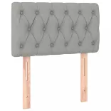 világosszürke szövet rugós és LED-es ágy matraccal 80 x 200 cm