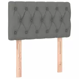 sötétszürke szövet rugós és LED-es ágy matraccal 80 x 200 cm