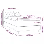 sötétszürke szövet rugós és LED-es ágy matraccal 80 x 200 cm