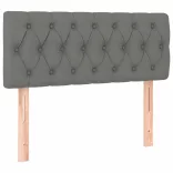 sötétszürke szövet rugós és LED-es ágy matraccal 90x190 cm