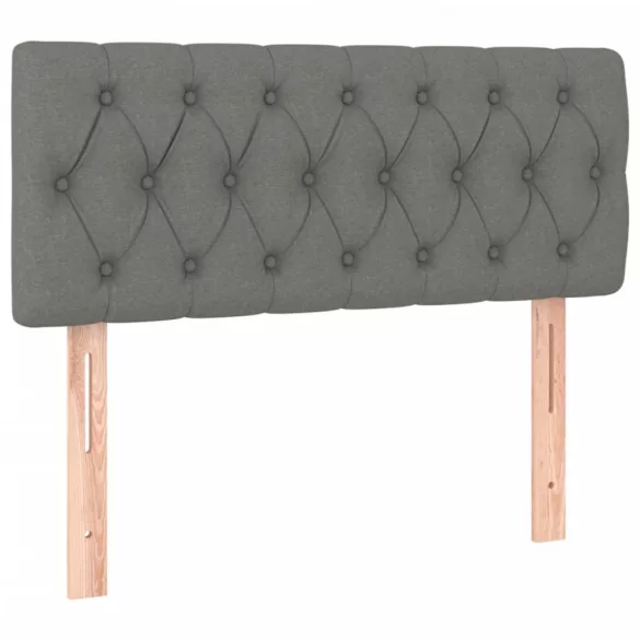 sötétszürke szövet rugós és LED-es ágy matraccal 90x190 cm