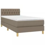 tópszínű szövet rugós és LED-es ágy matraccal 100x200 cm