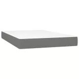sötétszürke szövet rugós és LED-es ágy matraccal 120 x 200 cm