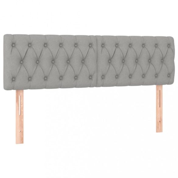 világosszürke szövet rugós és LED-es ágy matraccal 140x190 cm