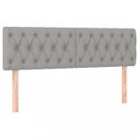 világosszürke szövet rugós és LED-es ágy matraccal 140x200 cm