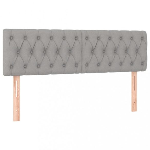 világosszürke szövet rugós és LED-es ágy matraccal 140x200 cm