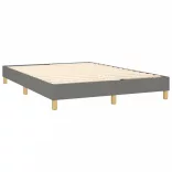 sötétszürke szövet rugós és LED-es ágy matraccal 140x200 cm