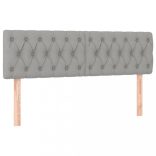 világosszürke szövet rugós és LED-es ágy matraccal 160x200 cm