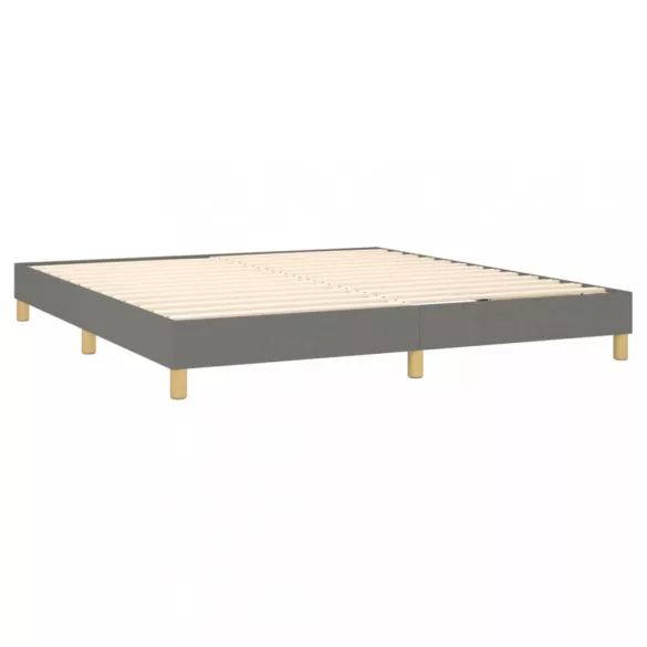 sötétszürke szövet rugós és LED-es ágy matraccal 160x200 cm