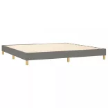 sötétszürke szövet rugós és LED-es ágy matraccal 200x200 cm