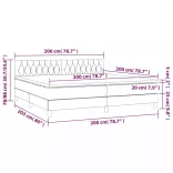 barna szövet rugós és LED-es ágy matraccal 200x200 cm
