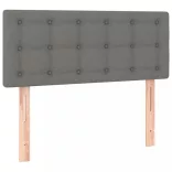 sötétszürke szövet rugós és LED-es ágy matraccal 80 x 200 cm