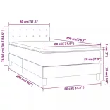 sötétszürke szövet rugós és LED-es ágy matraccal 80 x 200 cm