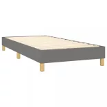 sötétszürke szövet rugós és LED-es ágy matraccal 90x200 cm