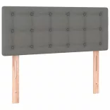 sötétszürke szövet rugós és LED-es ágy matraccal 90x200 cm