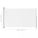 krémszínű behúzható oldalsó terasznapellenző 180 x 300 cm