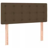 barna szövet rugós és LED-es ágy matraccal 100x200 cm