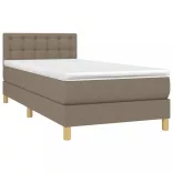 tópszínű szövet rugós és LED-es ágy matraccal 100x200 cm