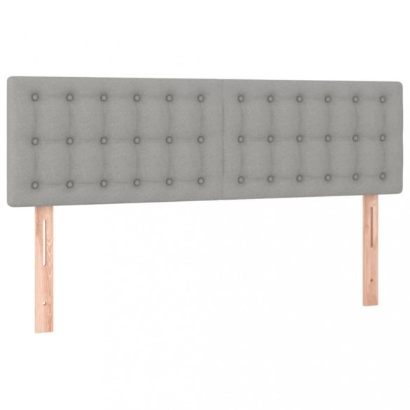 világosszürke szövet rugós és LED-es ágy matraccal 140x190 cm