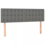 sötétszürke szövet rugós és LED-es ágy matraccal 140x190 cm