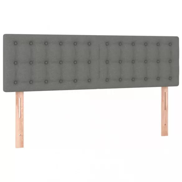 sötétszürke szövet rugós és LED-es ágy matraccal 140x190 cm