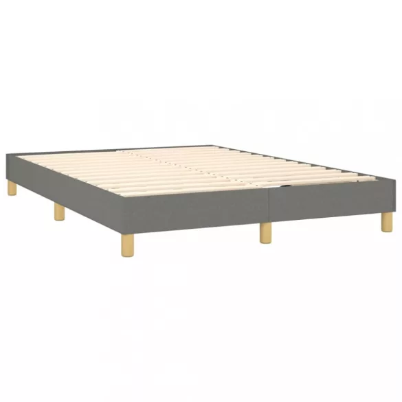 sötétszürke szövet rugós és LED-es ágy matraccal 140x200 cm