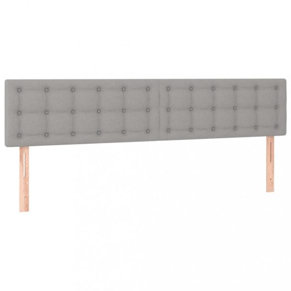 világosszürke szövet rugós és LED-es ágy matraccal 160x200 cm