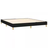 fekete szövet rugós és LED-es ágy matraccal 180 x 200 cm