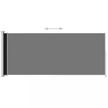 fekete behúzható oldalsó terasznapellenző 180 x 500 cm