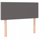 szürke műbőr rugós ágy matraccal és LED-del 80 x 200 cm
