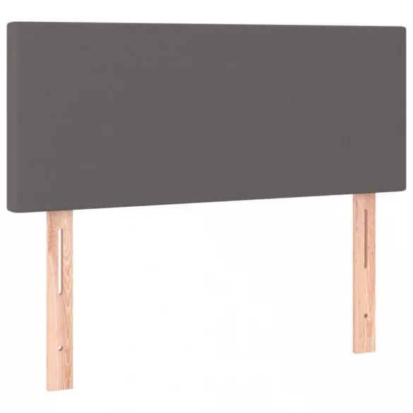 szürke műbőr rugós ágy matraccal és LED-del 80 x 200 cm