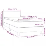 szürke műbőr rugós ágy matraccal és LED-del 80 x 200 cm
