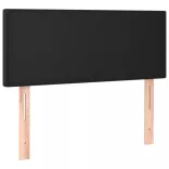 fekete műbőr rugós ágy matraccal és LED-del 90x200 cm