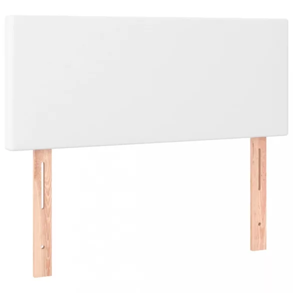 fehér műbőr rugós ágy matraccal és LED-del 90x200 cm