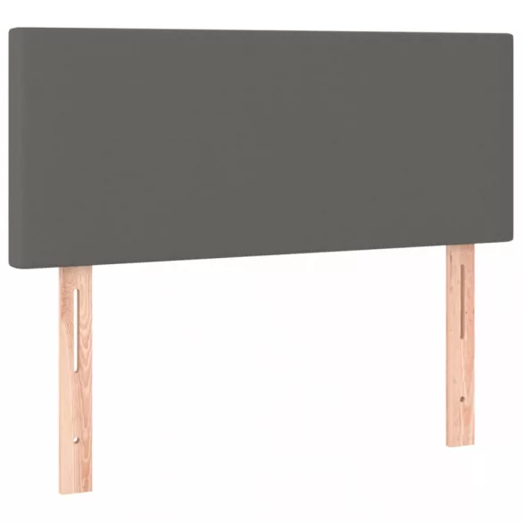 szürke műbőr rugós ágy matraccal és LED-del 90x200 cm