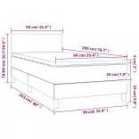 szürke műbőr rugós ágy matraccal és LED-del 90x200 cm