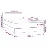 fekete műbőr rugós ágy matraccal és LED-del 120x200 cm