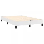 fehér műbőr rugós ágy matraccal és LED-del 120x200 cm