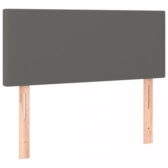 szürke műbőr rugós ágy matraccal és LED-del 120x200 cm