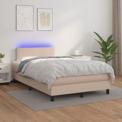   cappuccino színű műbőr rugós ágy matraccal és LED-del 120x200cm