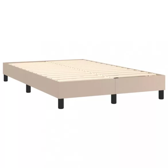 cappuccino színű műbőr rugós ágy matraccal és LED-del 120x200cm