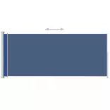 kék behúzható oldalsó terasznapellenző 180 x 500 cm