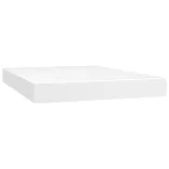 fehér műbőr rugós ágy matraccal és LED-del 140x190 cm