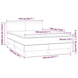 fehér műbőr rugós ágy matraccal és LED-del 140x190 cm