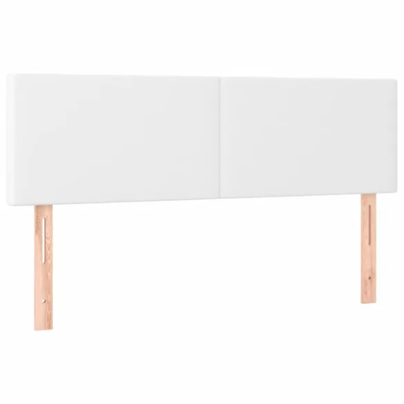fehér műbőr rugós ágy matraccal és LED-del 140x200 cm
