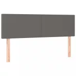 szürke műbőr rugós ágy matraccal és LED-del 140x200 cm