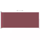 piros behúzható oldalsó terasznapellenző 180 x 500 cm