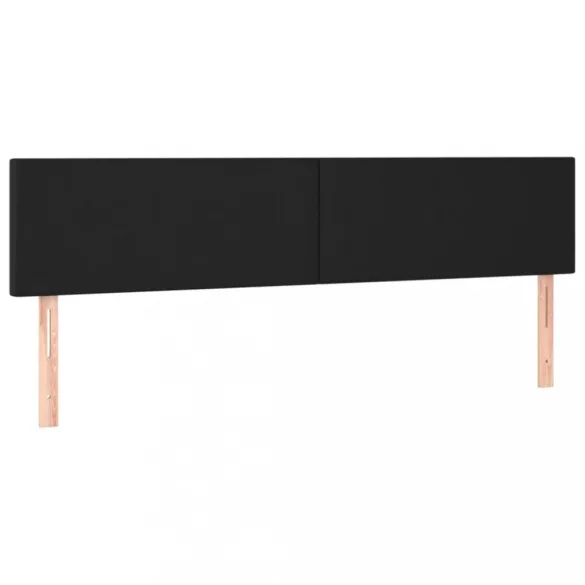 fekete műbőr rugós ágy matraccal és LED-del 160x200 cm