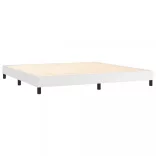 fehér műbőr rugós ágy matraccal és LED-del 200x200 cm